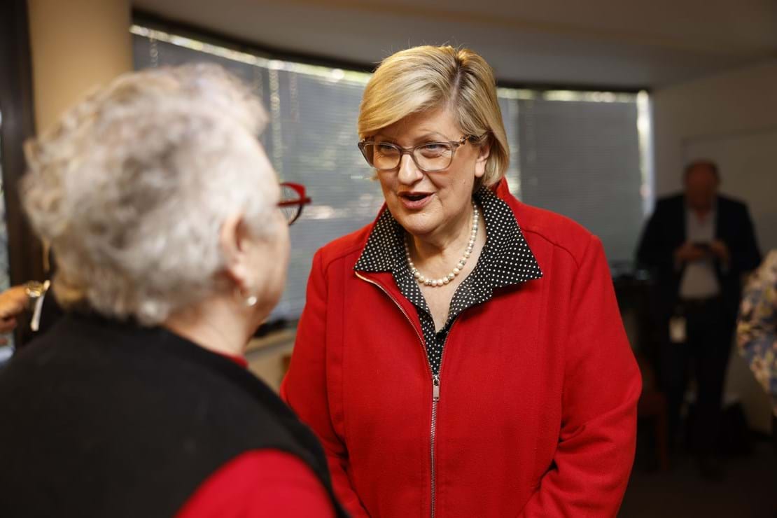 Sister Mary Lynne Cochrane and Senator Wendy Askew